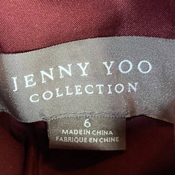 Jenny Yoo Collection Gown Pleated Bodice Strapless Sweetheart Maxi Burgundy 6 - Picture 8 of 10